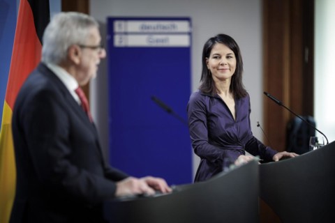 (R-L) Annalena Bärbock, Federal Foreign Minister, and Alberto van Klaveren Stork, Foreign Minister