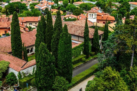 Cloister at Duino Castle, with spectacular sea view, private residence of the Princes of Thurn and