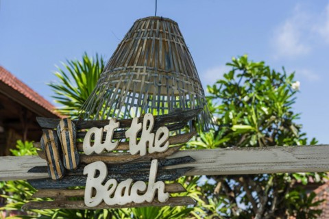 Sign on the beach, beach, beach club, restaurant, beach holiday, symbol, symbolic, summer, sun,
