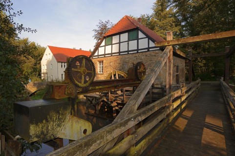 Oil mill at Brake Castle, Lemgo, North Rhine-Westphalia, Germany, Europe
