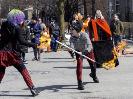 Detroit, Michigan, The Marche du Nain Rouge celebrates the coming of spring and banishes the Nain