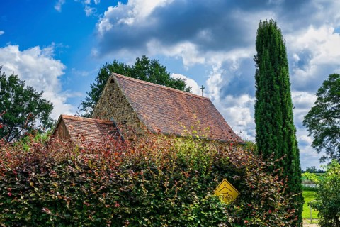 Elbe boatmen's church in Priesitz, Pretzsch Elbe, Bad Schmiedeberg, Saxony-Anhalt, Germany, Europe