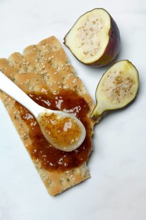 Fig jam on crispbread, Ficus carica