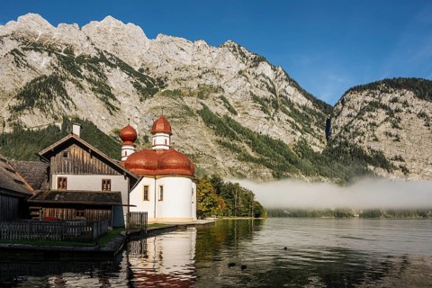 Church of St Bartholomä, Königssee, Schönau, Berchtesgaden National Park, Berchtesgadener Land,