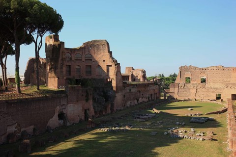 Stadio di Doniziano, ruins on Monte Palation, Palatine Hill, Rome, Italy, Europe