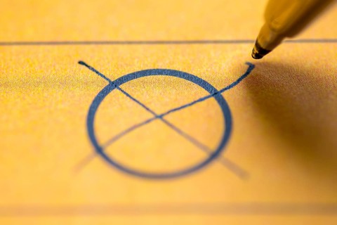 Ballot paper, ballot paper, ballot cross, circle, cross, ticked, biros