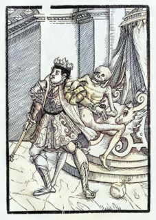 Der Tod kommt für den König aus Der Todten Tanz, erschienen in Basel 1843, Death comes for the King