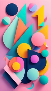 Abstract minimalist illustration theme in vibrant neon color accents symbolizing fun and ease, AI