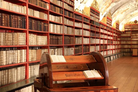 Prague Lesser Town, Monastery Library, Theological Hall in the Strahov Praemonstratensian