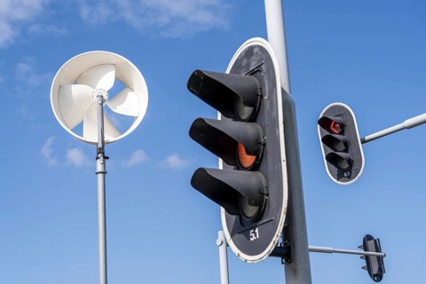 A mini wind power plant in the small Dutch town of Haarlemmermeer supplies the traffic lights at a