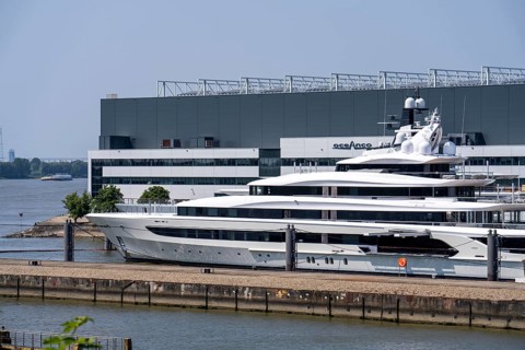 Oceanco shipyard in Alblasserdam, specialising in the construction of mega yachts, luxury yachts,