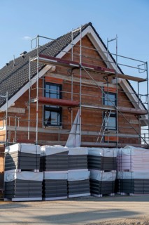 New development area, Am Schwan, in Wesel, where 70 detached and semi-detached houses are being