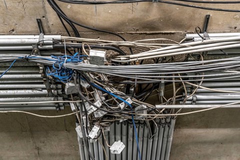 Cabling, cables, junction boxes, power lines, cable installation, junction boxes, are renewed,