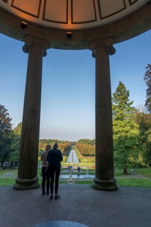 Historic baroque gardens in Kleve, from the 17th century, amphitheatre on the Springenberg, statue