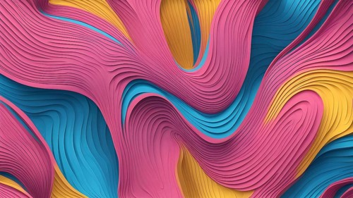 Seamless abstract pattern of vector fluid curved lines creating a dynamic ripple effect in vibrant