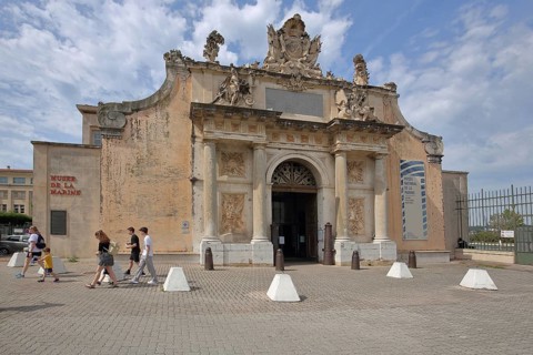 Porte Monumentale de l'Arsenal and Musee national de la Marine, Marine National Museum, city gate,