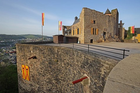 Oberstein Castle and medieval fortress, Idar-Oberstein, Hunsrück, Rhineland-Palatinate, Germany,