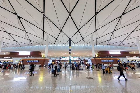 Terminal of Tianfu Airport (TFU) in Chengdu, China, Asia