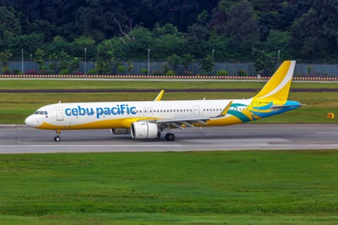 A Cebu Pacific Airbus A321neo aircraft with registration RP-C4125 at Changi Airport, Singapore,