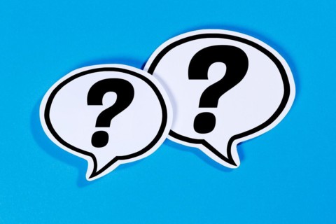 Question mark as a symbol for question Questions Help Problem Information Support in speech bubbles