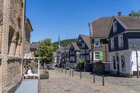 The old town centre of Langenberg, a district of Velbert in the district of Mettmann, one of 2