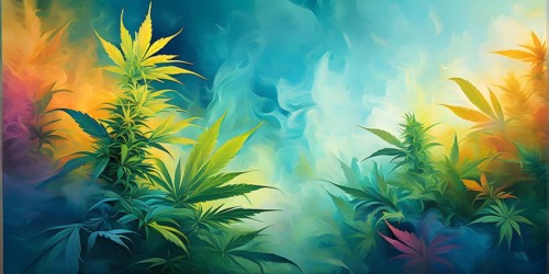 Abstract painting symbolizing the tranquil impact of cannabis in swirling soft pastel hues, AI