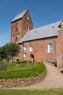 St. Johannis Church at the cemetery, Friesendom, Nieblum, Föhr, North Sea island, North Frisia,