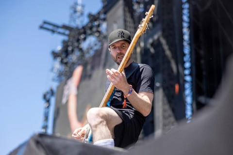 Adenau, Germany, 9 June 2024: H-Blockx (Tim Tinte Humpe, guitarist) play at Rock am Ring. The