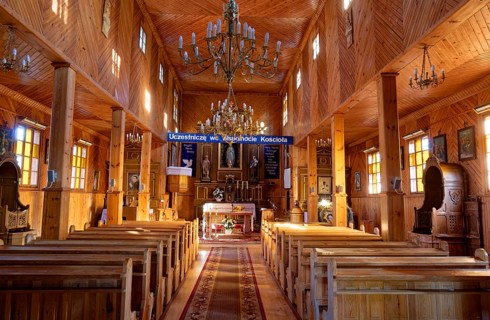 Interior of the Kiche Kosciól Matki Bozej Anielskiej, Church of Our Lady of the Angels, a historic