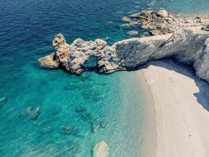 Greek island Skiathos with the beautiful beach called Lalaria, Greece, Europe