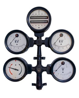 Synchroscope, voltmeter, frequency meter for synchronization, process of matching frequency, phase
