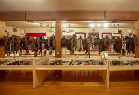 Craig, Colorado - Saddles on display at the Museum of Northwest Colorado's Cowboy and Gunfighter