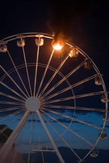 Ferris wheel catches fire at the Highfield Festival on Friday, Störmthaler See, 17.08.2024