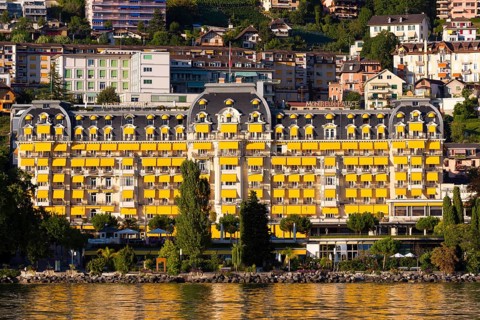 Montreux on Lake Geneva, travel, holiday, hotel, Grand Hotel, Alps, summer, canton, city,