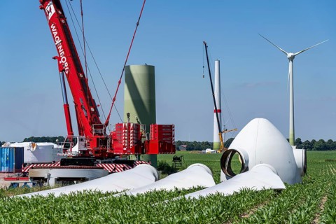Repowering of a wind farm near Issum, 9 older wind turbines from the manufacturer Enercon (model