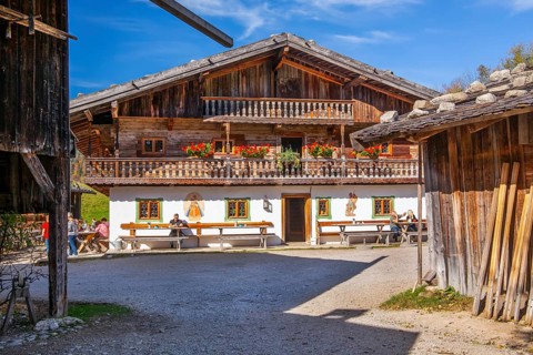 Markus Wasmeier Farm Museum in autumn, Schliersee, Mangfall mountains, Upper Bavaria, Bavaria,