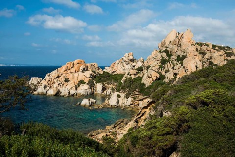 Bizarre and huge granite rocks by the sea, Spiaggia di Cala Spinosa, Capo Testa, near Santa Teresa