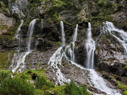 Cascades from the Jungibach Falls, Gental, Canton Bern, Switzerland, Europe