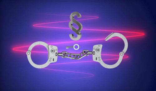 Symbol photo, crime, crime, police, handcuffs, law, court, paragraphs, threat, violent crime, fear,