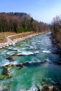 Berchtesgadener Ache near St. Leonhard, Grödig, Salzburger Land, Austria, Europe