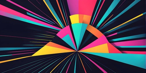 Abstract minimalist illustration theme in vibrant neon color accents symbolizing fun and ease, AI
