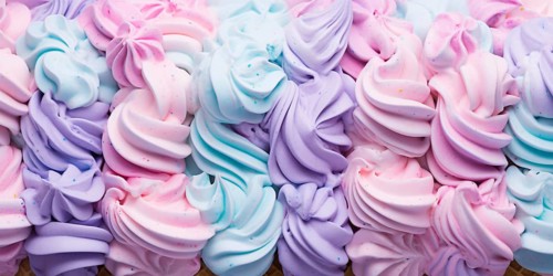 Close up of different colored soft serve ice cream. KI generiert, generiert AI generated