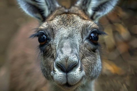 Close up of face of kangaroo. Generative Ai, AI generated