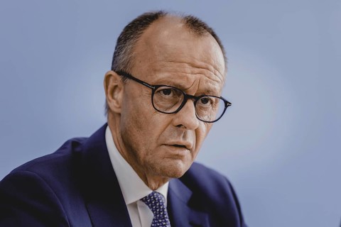 Friedrich Merz, CDU party chairman, at the Federal Press Conference on the consequences of Solingen