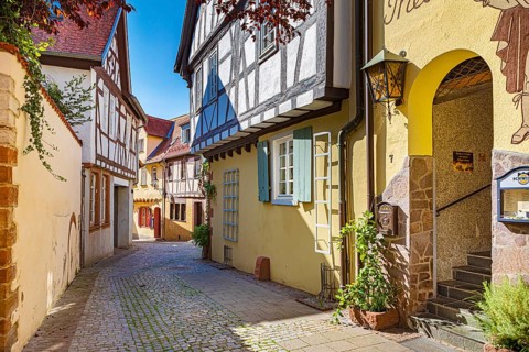 Metzgergasse in Aschaffenburg, Bavaria, Germany, Europe