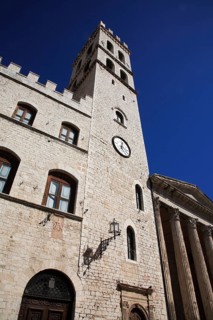 Santa Maria sopra Minerva and Temple of Minerva, Assisi, Umbria, Italy, Europe
