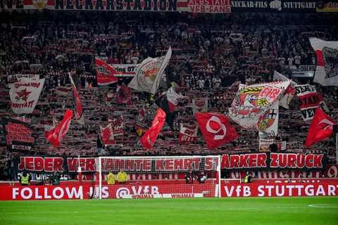 Cannstatter Kurve, fan block, fans, fan curve, flags, flags, atmosphere, atmospheric, MHPArena, MHP