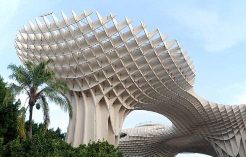 Metropol Parasol wooden structure in Plaza La Encarnación, Seville, Spain, architect Jürgen