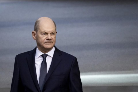 Olaf Scholz (SPD), Federal Chancellor, recorded in front of a questioning of the Federal Government