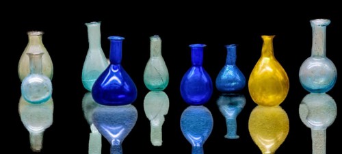 Glass jugs and bottles from the 1st-3rd century, Museo Archeologico Concordiese with finds from the